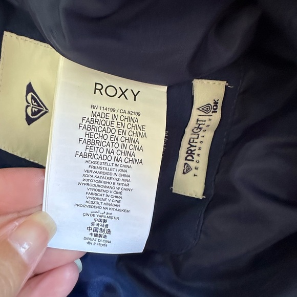 Roxy Kids' medium/10 navy white butterfly  snow pants with Red Accents - Picture 5 of 9